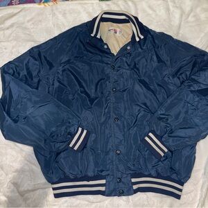 Vintage King Louie Men's Navy Blue Bomber Jacket